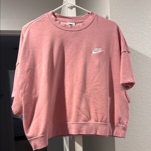 Nike Pink Cropped Crewneck Sweatshirt